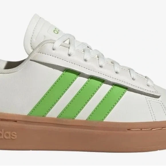 Adidas Women’s Grand Court Alpha White and Lime Green Shoe New in Box - Picture 1 of 5